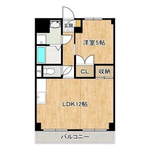 1LDK 間取り図