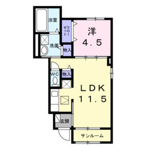 1LDK 間取り図