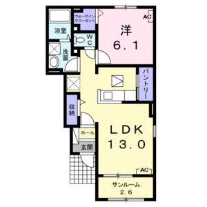 1LDK 間取り図