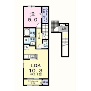 1LDK 間取り図