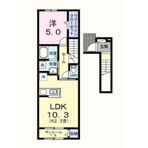 1LDK 間取り図