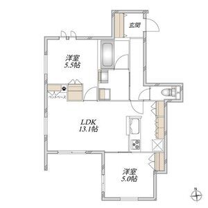 2LDK 間取り図