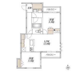 2LDK 間取り図