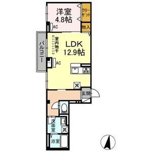 1LDK 間取り図