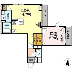1LDK 間取り図