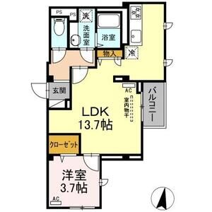 1LDK 間取り図