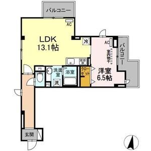 1LDK 間取り図