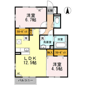 2LDK 間取り図