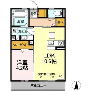 1LDK 間取り図