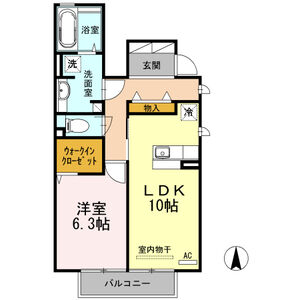 1LDK 間取り図