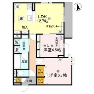 2LDK 間取り図