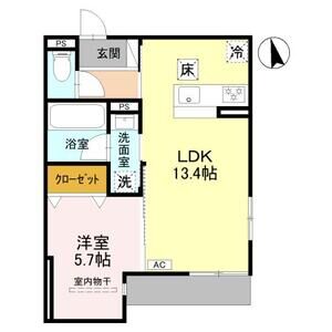 1LDK 間取り図