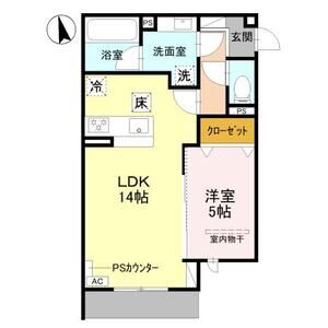 1LDK 間取り図