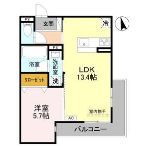 1LDK 間取り図