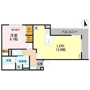 1LDK 間取り図