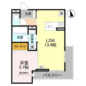 1LDK 間取り図