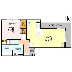 1LDK 間取り図