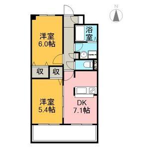 2DK 間取り図
