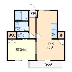 1LDK 間取り図
