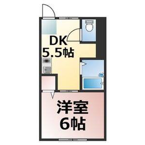1DK 間取り図