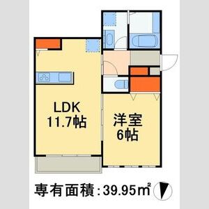 1LDK 間取り図