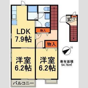 2DK 間取り図