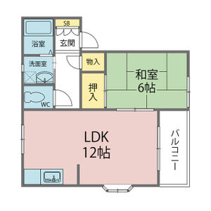 1LDK 間取り図