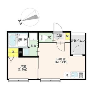 1LDK 間取り図
