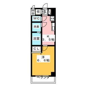 1K 間取り図