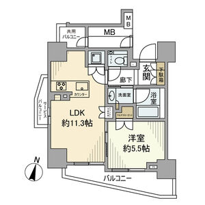 1LDK 間取り図