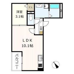 1LDK 間取り図