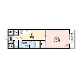 1K 間取り図