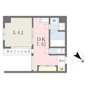 1DK 間取り図
