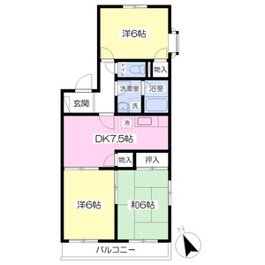 3DK 間取り図