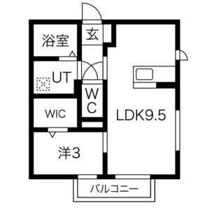 1LDK 間取り図