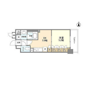1DK 間取り図