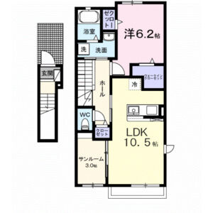 1LDK 間取り図