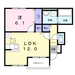 1LDK 間取り図
