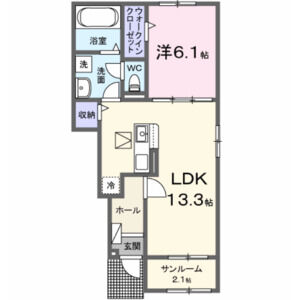 1LDK 間取り図