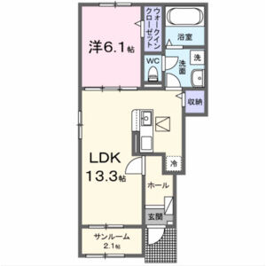 1LDK 間取り図