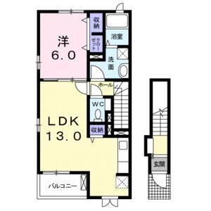 1LDK 間取り図