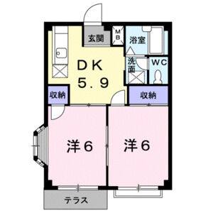 2DK 間取り図