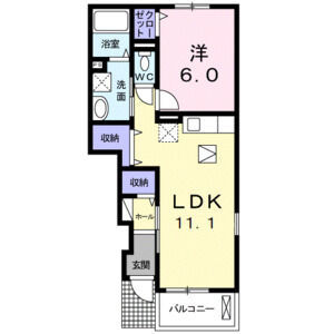 1LDK 間取り図