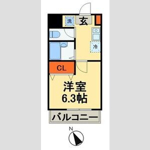 1K 間取り図