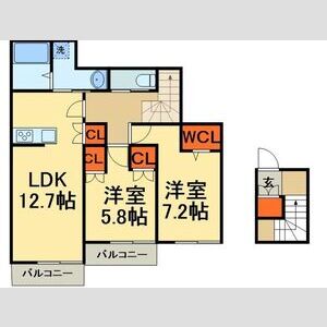 2LDK 間取り図