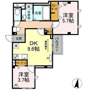 2DK 間取り図