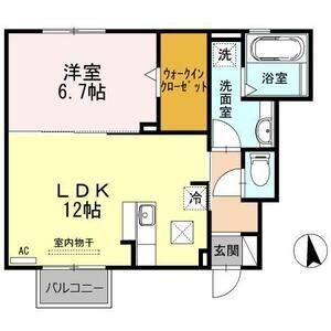 1LDK 間取り図