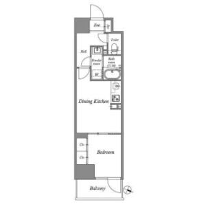 1DK 間取り図