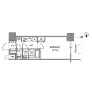 1K 間取り図