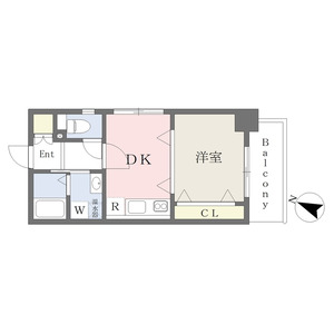 1DK 間取り図